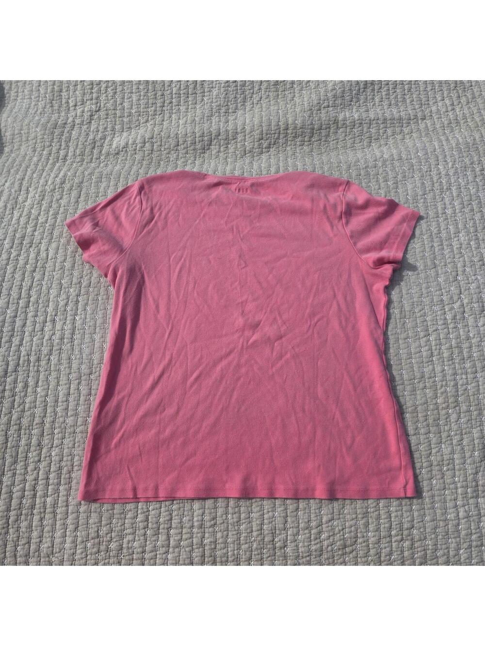 DKNY Pink Barbiecore Bubblegum Cotton T-shirt sz XL - Picture 6 of 6
